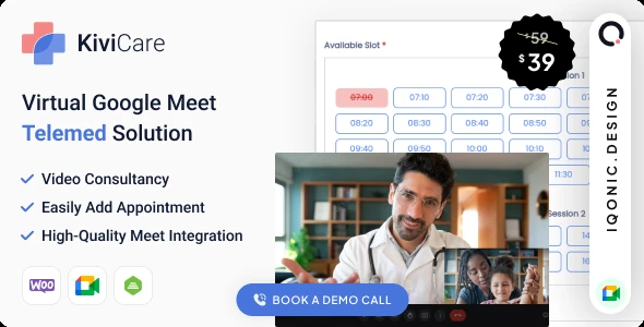 KiviCare(TM) – Google Meet Telemed And WooCommerce Payment Gateway (Add-on)